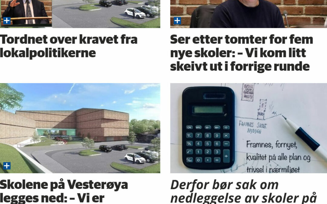 Skolestruktur saker i Sandefjords Blad